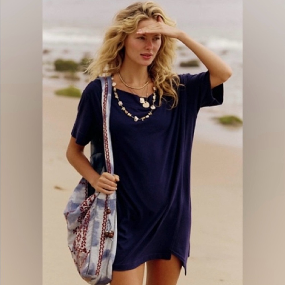 Free People FP Beach Vixen Tunic Top ln Blue Women's S/P NWOT